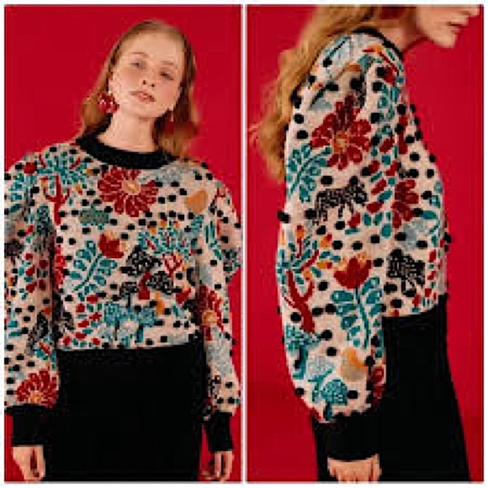 NWT Farm Rio Mushroom Forest Sweater XS
